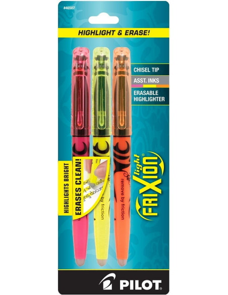Set mit 3 löschbaren Textmarkern Pilot FriXion Light - Rosa, Gelb und Orange