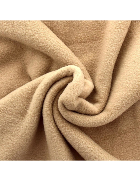 Fleece-Stoff - Dunkelbeige