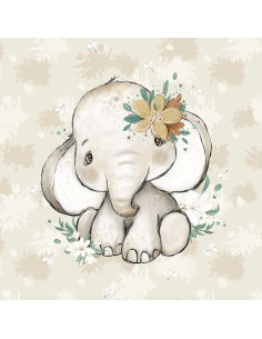 Leichter Sweatstoff-Panel 40 cm x 50 cm - Afrikanischer Elefant