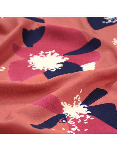 Viskose-Popeline-Stoff Anémona Terracotta - Églantine & Zoé