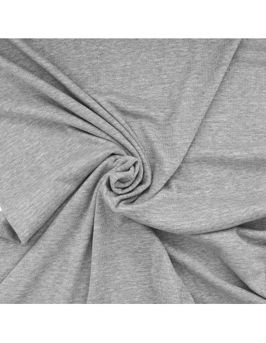 Gestreifter Lurex-Jersey-Stoff - Grau