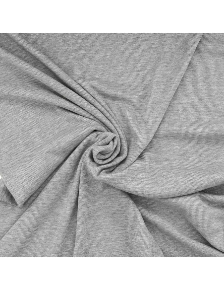 Gestreifter Lurex-Jersey-Stoff - Grau