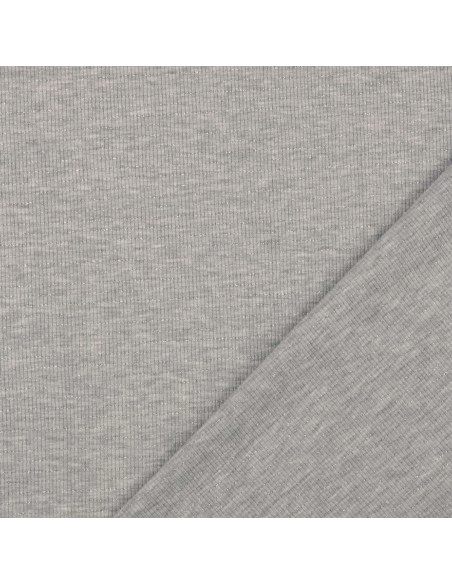 Gestreifter Lurex-Jersey-Stoff - Grau