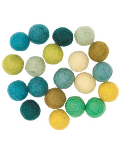 Filzkugeln - Grüner Mix