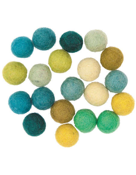 Filzkugeln - Grüner Mix