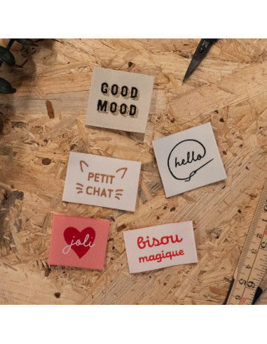 Set von 5 gewebten Etiketten - Sortiment Cozy