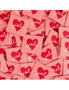 Set von 5 gewebten Etiketten - Joli Coeur