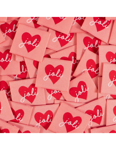 Set von 5 gewebten Etiketten - Joli Coeur