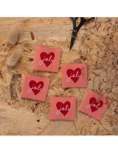 Set von 5 gewebten Etiketten - Joli Coeur