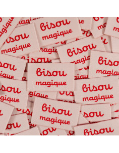 Satz von 5 gewebten Etiketten - Magischer Kuss