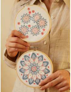 Stickerei-Duo-Set - Blumen des Ostens