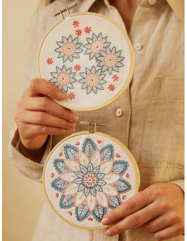 Stickerei-Duo-Set - Blumen des Ostens