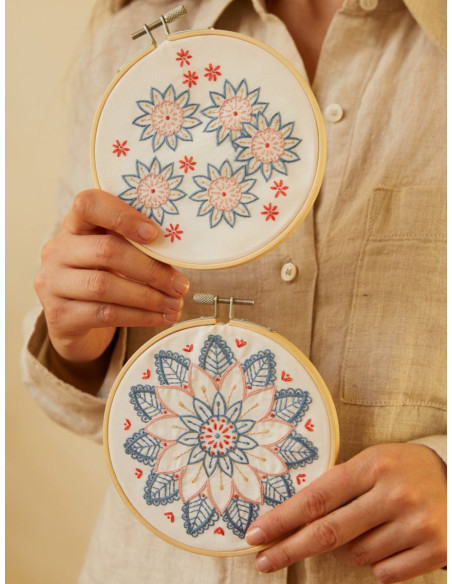 Stickerei-Duo-Set - Blumen des Ostens