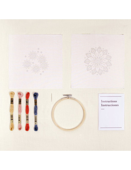 Stickerei-Duo-Set - Blumen des Ostens