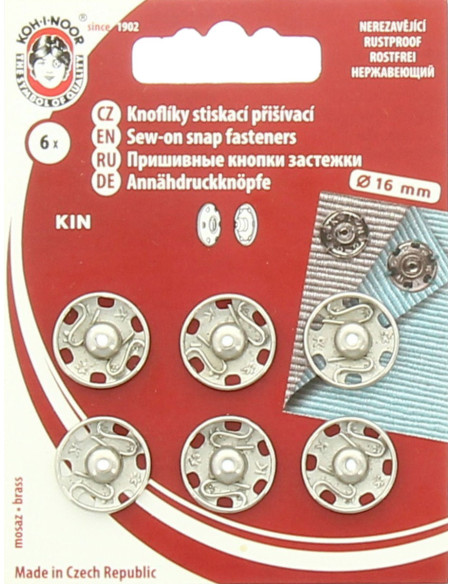 Metall-Druckknöpfe 16 mm - Silber