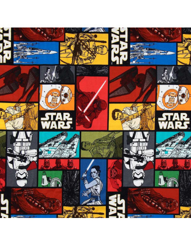 Star Wars Jersey-Stoff - Bunte Charaktere
