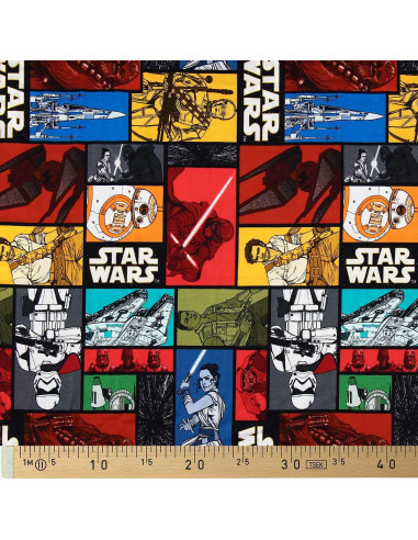 Star Wars Jersey-Stoff - Bunte Charaktere