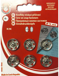 Metall-Druckknöpfe 14 mm - Silber