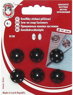 Metall-Druckknöpfe 14 mm - Schwarz