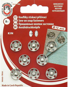 Metall-Druckknöpfe 12 mm - Silber