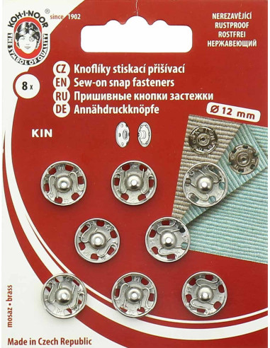 Metall-Druckknöpfe 12 mm - Silber