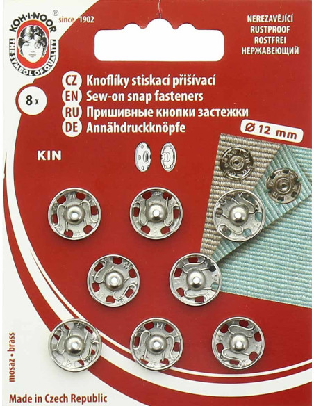 Metall-Druckknöpfe 12 mm - Silber