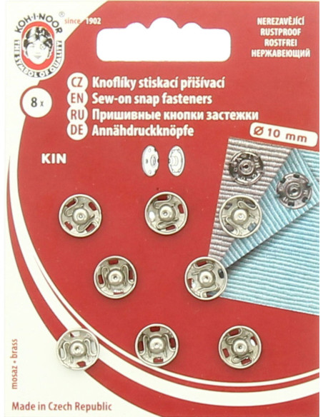 Metall-Druckknöpfe 10 mm - Silber
