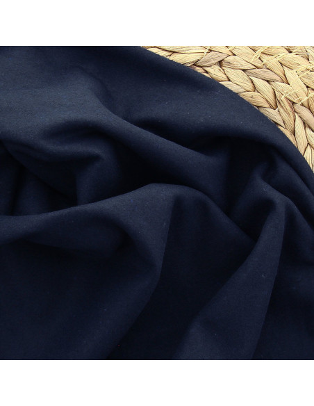 Wollstoff für Mantel - Marineblau