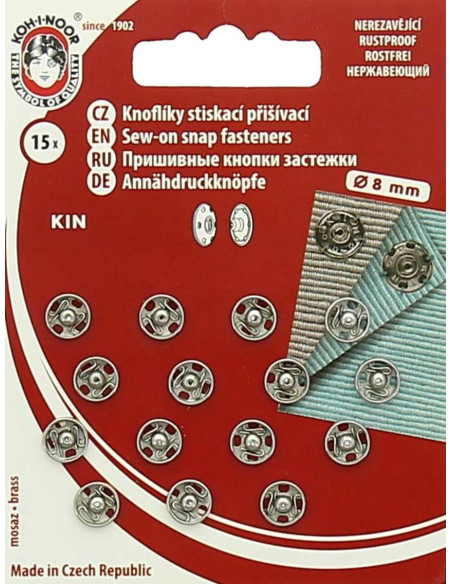 Metall-Druckknöpfe 8 mm - Silber
