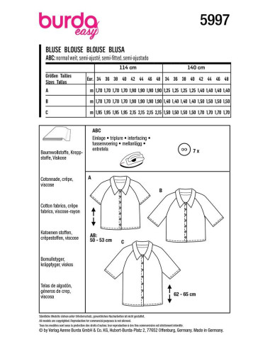 Blusenschnittmuster - Burda 5997