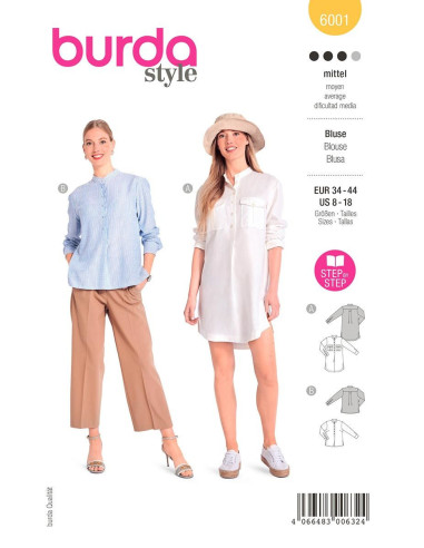 Blusenschnittmuster - Burda 6001