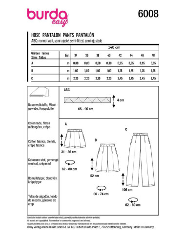 Hosenmuster - Burda 6008