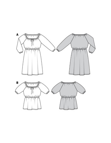 Kleid- und Blusenmuster - Burda 6016