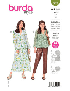 Kleid- und Blusenmuster - Burda 6023