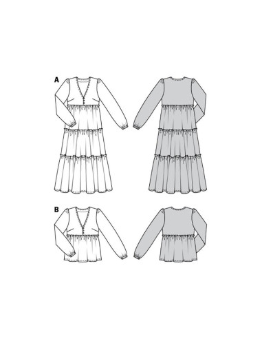 Kleid- und Blusenmuster - Burda 6023
