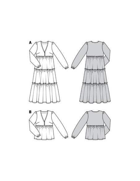Kleid- und Blusenmuster - Burda 6023