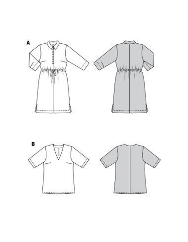 Kleid- und Blusenmuster - Burda 6038