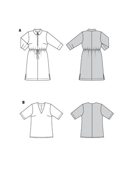 Kleid- und Blusenmuster - Burda 6038