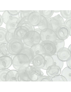 Beutel mit 25 runden KAM Harzdruckknöpfen - Transparent