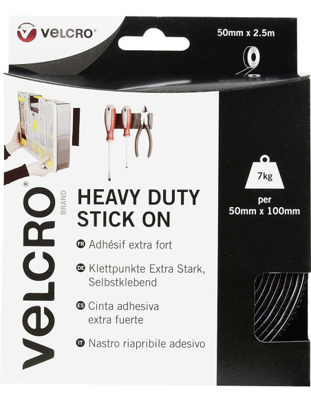 VELCRO® Marken Klettband selbstklebend extreme Befestigung 50mm x 2,5M schwarz