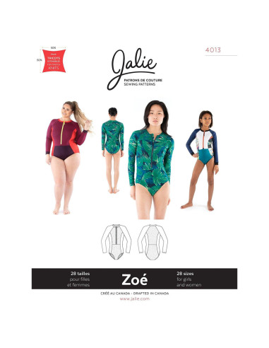 Langarm-Zip-Shirt-Schnittmuster Zoé - Jalie 4013
