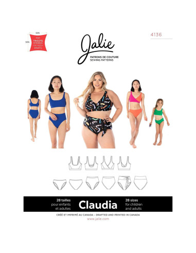 Bikini-Schnittmuster Claudia - Jalie 4136