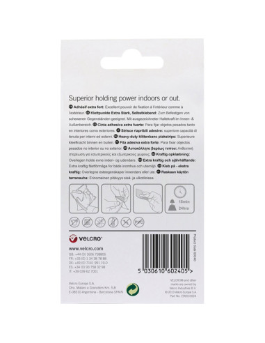 VELCRO® Marken Klettband selbstklebend extreme Befestigung 50mm x 100mm x 2 Weiß