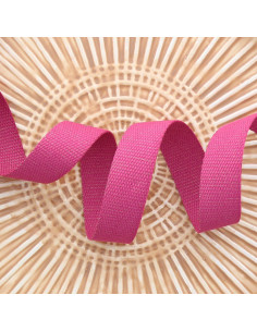 Polyester-Lurex-Gurtband in Baumwolloptik - Fuchsia und Gold