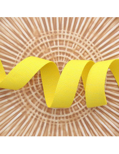 Polyester-Lurex-Gurtband in Baumwolloptik - Gelb und Silber