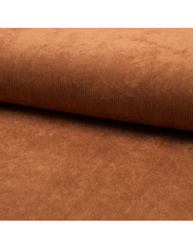 Millefaser-Samtstoff - Cognac