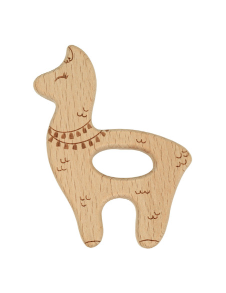 Beißring aus Holz - Lama