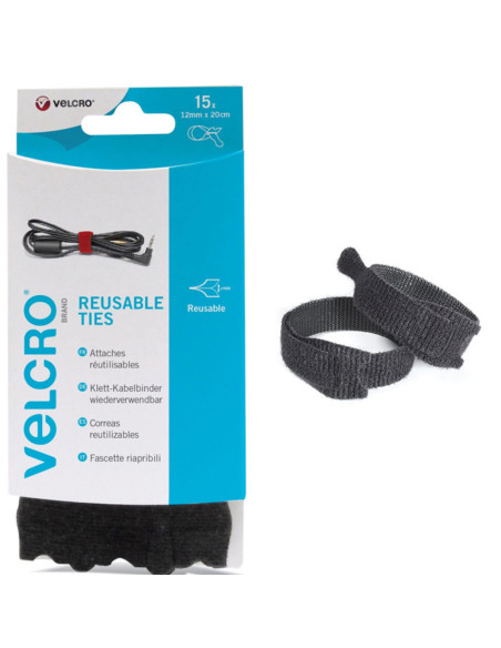 VELCRO® ONE-WRAP® Kabelbinder 12mm x 20cm x 15 schwarz
