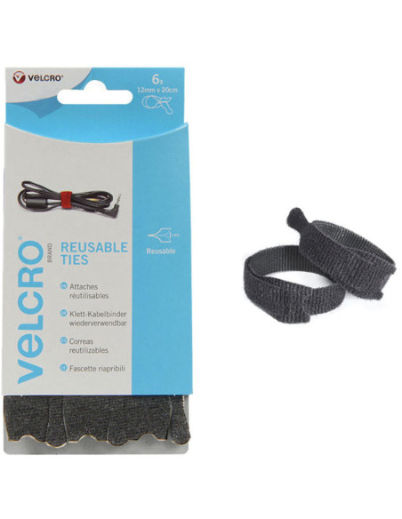 VELCRO® ONE-WRAP® Kabelbinder 12mm x 20cm x 6 schwarz