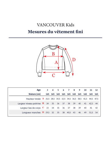 Vancouver Kinder-Kurzes Sweatshirt-Muster - Ikatee